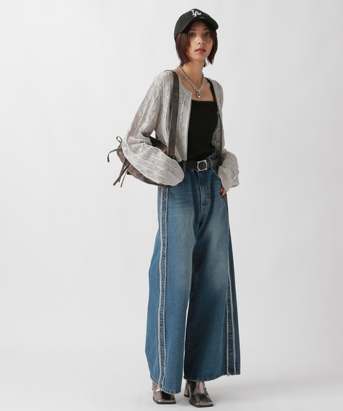 PAGEBOY(ページボーイ)の「スカシアミダブルZIPカーディガン(カーディガン/ボレロ・レディース・ピンク/ブラック/グレー・FREE)」の19枚目の写真