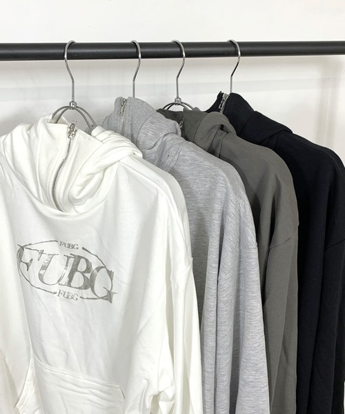 non-hedge（ノンヘッジ）の「シルバーロゴハーフジップビッグパーカー（パーカー・レディース・グレー/オフホワイト/チャコールグレー/ブラック・FREE）」の10枚目の写真