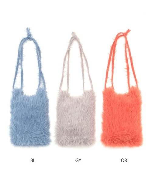 BIRTHDAY BAR(バースデイバー)の「ニットシャギーミニショルダー(ショルダーバッグ・レディース・グレー/オレンジ/ブルー・フリー)」の4枚目の写真