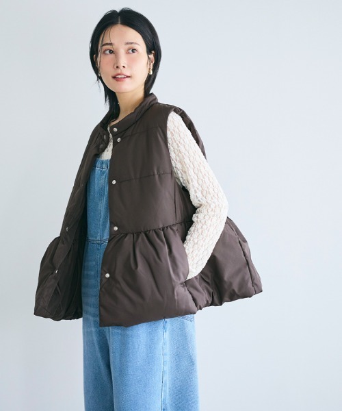 PaDD ペプラムダウンベスト　ブラック　収納袋つき　M 3074000848402176_03_3671w.jpeg