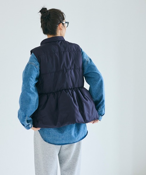 coca（coca）（コカ）の「中綿ペプラムベスト 取り外し可能フード付き（その他アウター・レディース・アイボリー/ブラック/ネイビー/ブラウン・M/L/S）」の19枚目の写真