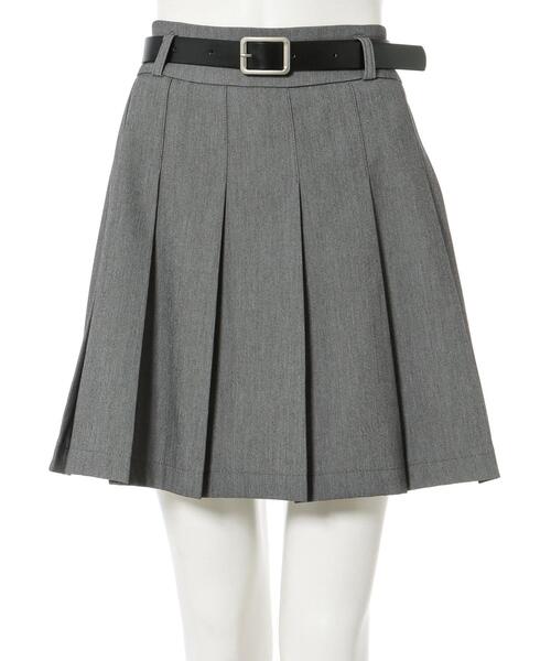 INGNI（イング）の「合皮ベルト付プリーツミニスカパン（スカート・レディース・ブラック/グレー・FREE）」の3枚目の写真