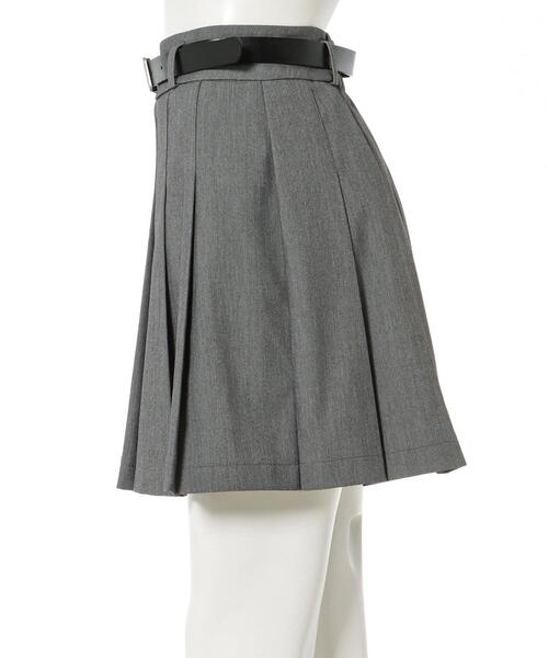 INGNI（イング）の「合皮ベルト付プリーツミニスカパン（スカート・レディース・ブラック/グレー・FREE）」の4枚目の写真