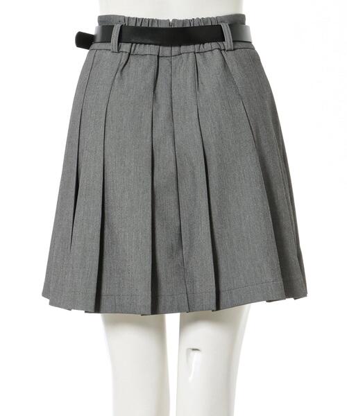 INGNI（イング）の「合皮ベルト付プリーツミニスカパン（スカート・レディース・ブラック/グレー・FREE）」の5枚目の写真