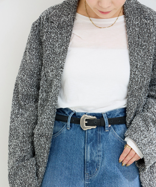 B.C STOCK(ベーセーストック)の「シルバーウエスタンバックルベルト(ベルト・レディース・ブラウン/ブラック・FREE)」の5枚目の写真