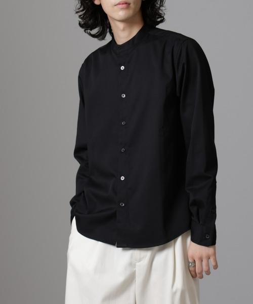 NANO universe(ナノユニバース)の「スタンダードバンドカラーシャツ/長袖(シャツ/ブラウス・メンズ・ブラック/ライトベージュ/ホワイト/ネイビー・L/M/S/XL)」の2枚目の写真