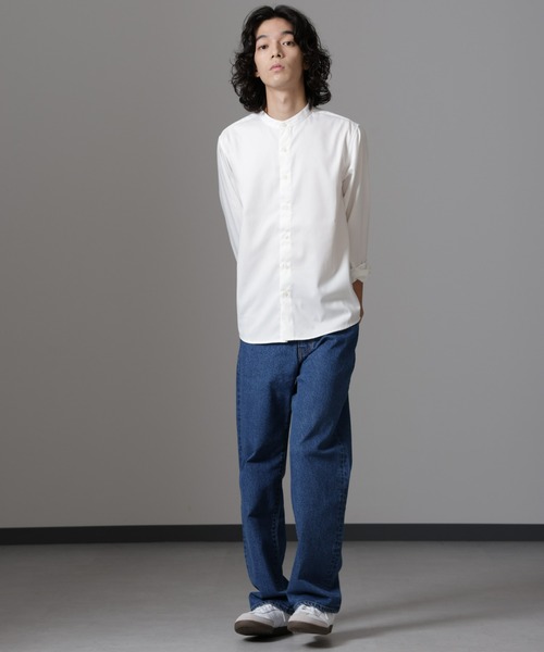 NANO universe(ナノユニバース)の「スタンダードバンドカラーシャツ/長袖(シャツ/ブラウス・メンズ・ブラック/ライトベージュ/ホワイト/ネイビー・L/M/S/XL)」の6枚目の写真