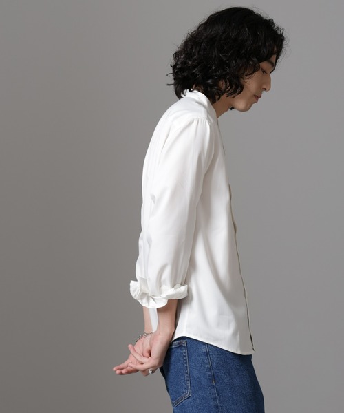 NANO universe(ナノユニバース)の「スタンダードバンドカラーシャツ/長袖(シャツ/ブラウス・メンズ・ブラック/ライトベージュ/ホワイト/ネイビー・L/M/S/XL)」の10枚目の写真