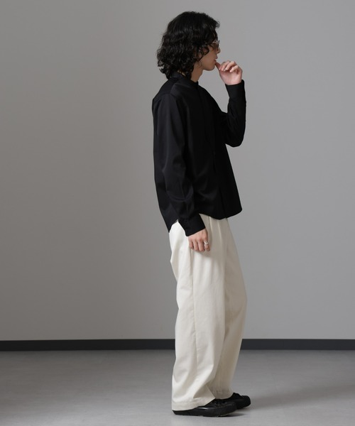 NANO universe(ナノユニバース)の「スタンダードバンドカラーシャツ/長袖(シャツ/ブラウス・メンズ・ブラック/ライトベージュ/ホワイト/ネイビー・L/M/S/XL)」の15枚目の写真