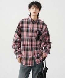 オーバーサイズチェック柄シャツ