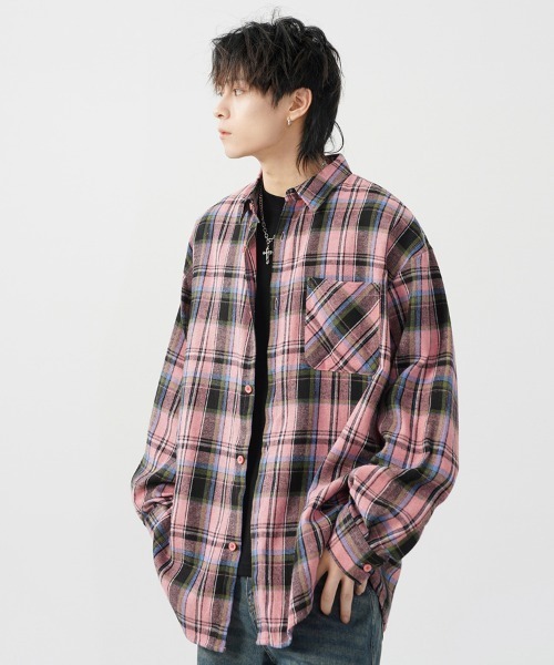 ⚫︎XLサイズ！SASSAFRAS プルオーバーシャツジャケット オーバーサイズチェック柄シャツ（シャツ/ブラウス）｜Ressaca