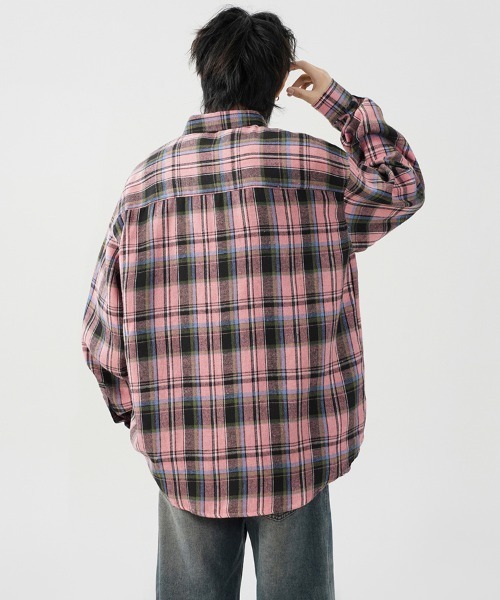 Ressaca(レサーカ)の「オーバーサイズチェック柄シャツ(シャツ/ブラウス・メンズ・ピンク/ブルー・XL/L/M)」の21枚目の写真