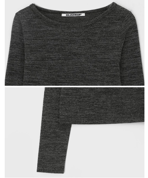 BLACKUP（ブラックアップ）の「[MADE] ニックシーSET - マフラー+ボートネック長袖Tシャツ（Tシャツ/カットソー・レディース・スカイブルー/チャコール・ONESIZE）」の15枚目の写真