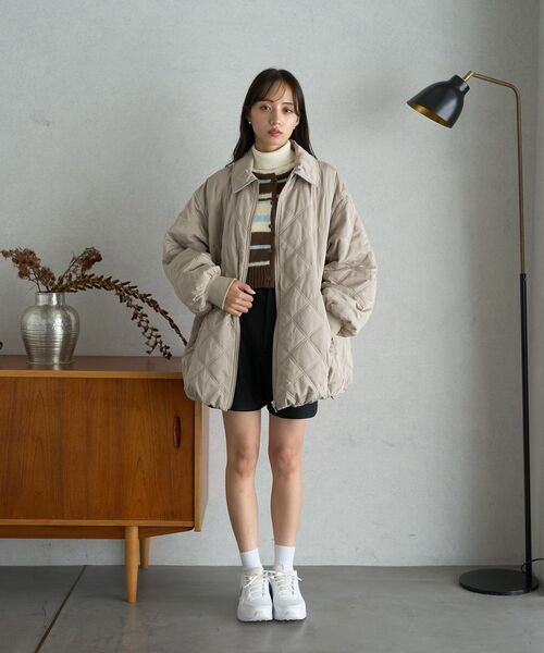 earth music&ecology（アースミュージックアンドエコロジー）の「マルチボーダーコンパクトカーディガン（カーディガン/ボレロ・レディース・ブラウン/グレー/オフホワイト・FREE）」の14枚目の写真