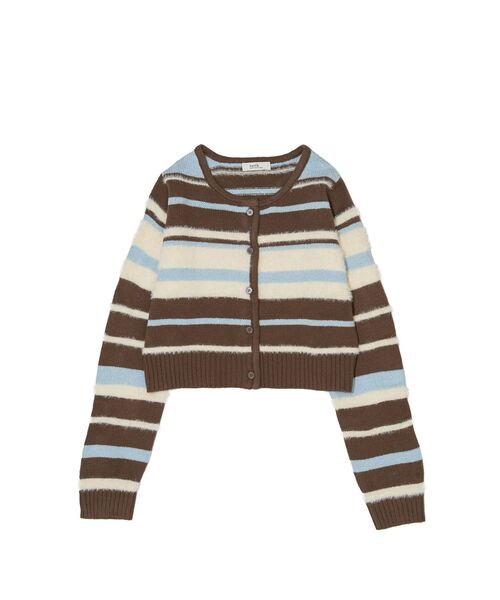 earth music&ecology（アースミュージックアンドエコロジー）の「マルチボーダーコンパクトカーディガン（カーディガン/ボレロ・レディース・ブラウン/グレー/オフホワイト・FREE）」の22枚目の写真