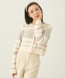 マルチボーダーコンパクトカーディガン