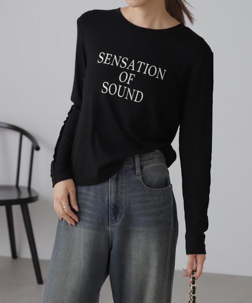 FREE'S MART(フリーズマート)の「◆シンプルロゴロンT(Tシャツ/カットソー・レディース・ホワイト/ブラック・FREE)」の4枚目の写真