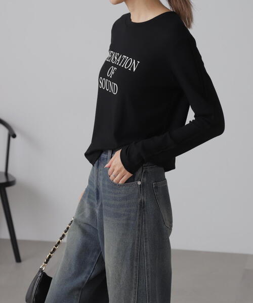 FREE'S MART(フリーズマート)の「◆シンプルロゴロンT(Tシャツ/カットソー・レディース・ホワイト/ブラック・FREE)」の5枚目の写真