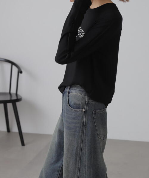 FREE'S MART(フリーズマート)の「◆シンプルロゴロンT(Tシャツ/カットソー・レディース・ホワイト/ブラック・FREE)」の6枚目の写真