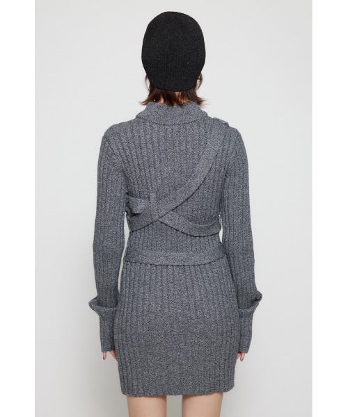 LAGUA GEM（ラグアジェム）の「WRAP TIE ミニワンピース（ワンピース・レディース・グレー/レッド・SMALL/MEDIUM）」の7枚目の写真