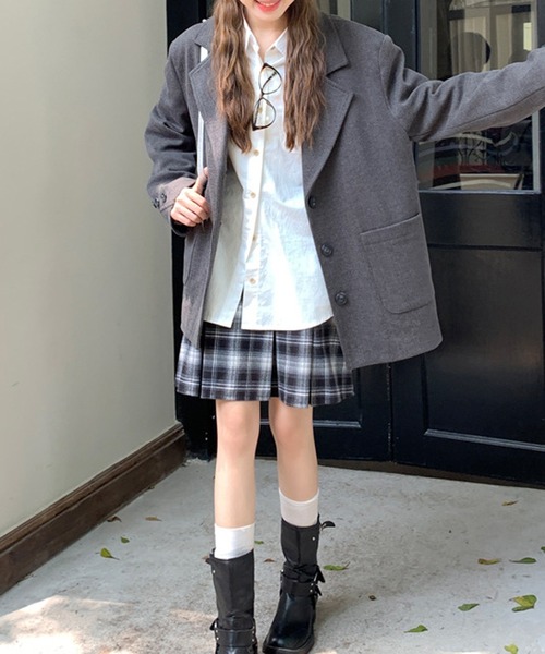 HALEY PESCA（ヘーリーペスカ）の「HALEY PESCA/ギークチェック　ミディアムプリーツスカート（スカート・レディース・ブラック/ブルー/ブラウン・MEDIUM/SMALL）」の5枚目の写真