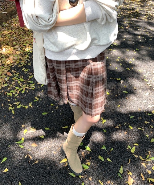 HALEY PESCA（ヘーリーペスカ）の「HALEY PESCA/ギークチェック　ミディアムプリーツスカート（スカート・レディース・ブラック/ブルー/ブラウン・MEDIUM/SMALL）」の20枚目の写真