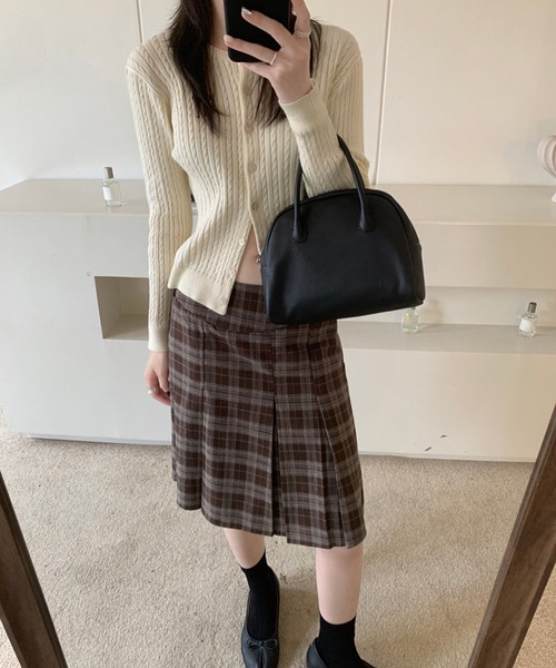 HALEY PESCA（ヘーリーペスカ）の「HALEY PESCA/ギークチェック　ミディアムプリーツスカート（スカート・レディース・ブラック/ブルー/ブラウン・MEDIUM/SMALL）」の21枚目の写真