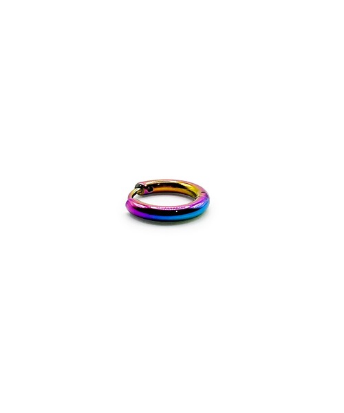 Import & Select(インポートアンドセレクト)の「KISHOKACHI 希少価値 レインボーカラーリングクリッカーステンレスピアス 厚さ2.5mm 内径10mm(ピアス(両耳用)・レディース・マルチ・FREE)」の3枚目の写真
