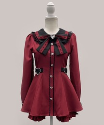 【WOLF&RITA】チェックのセットアップ　オレンジ系赤✖️グレー size12 セットアップ（レッド/赤色系・チェック柄）ファッション通販