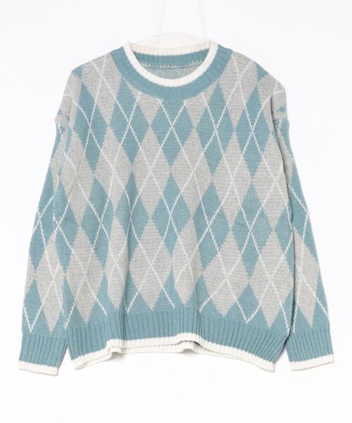 セール】アーガイル柄ボリュームニット（ニット/セーター）｜styiro