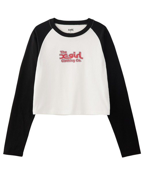 セール】ROUGH MILLS LOGO RAGLAN L/S BABY TEE（Tシャツ