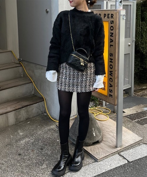 Miniministore(ミニミニストア)の「PUレザーショートブーツ バックジッパー(ブーツ・レディース・ブラック・24.5cm/24.0cm/23.5cm/23.0cm/22.5cm)」の4枚目の写真