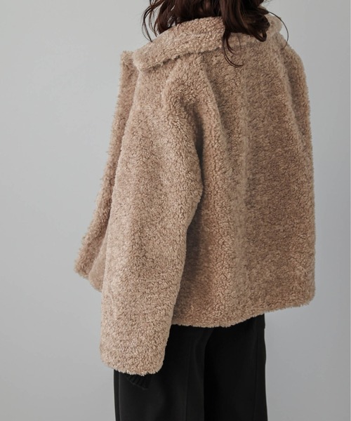 La-gemme（ラジェム）の「ボアジャケット（ブルゾン・レディース・ブラック/グレー/ベージュ/ブラウン・フリー）」の7枚目の写真