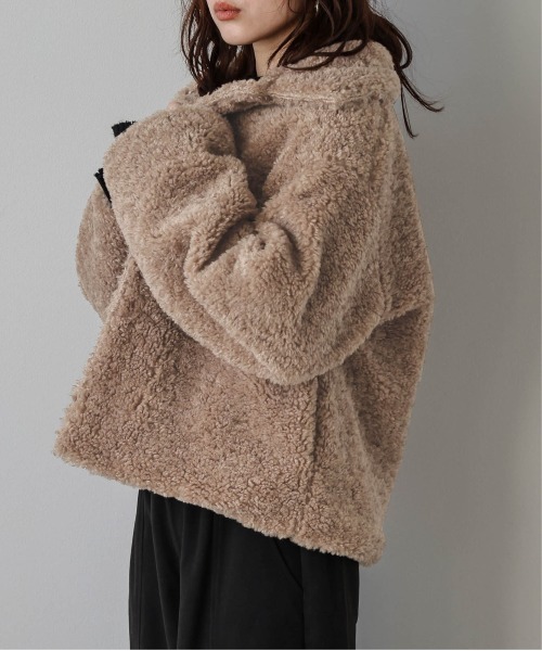 La-gemme（ラジェム）の「ボアジャケット（ブルゾン・レディース・ブラック/グレー/ベージュ/ブラウン・フリー）」の8枚目の写真