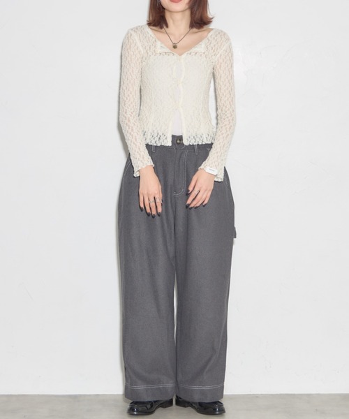 セール】ウールタッチバイカラーステッチパンツ（その他パンツ