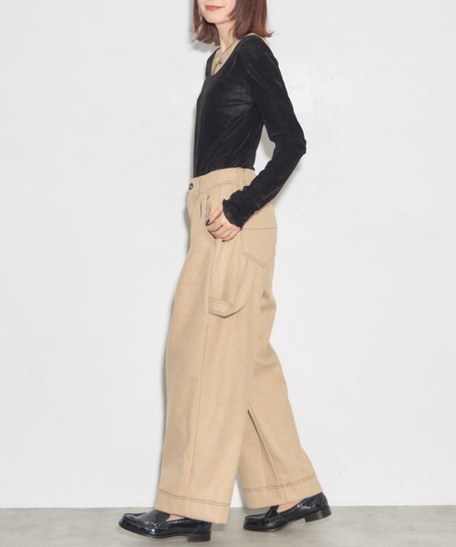 セール】ウールタッチバイカラーステッチパンツ（その他パンツ