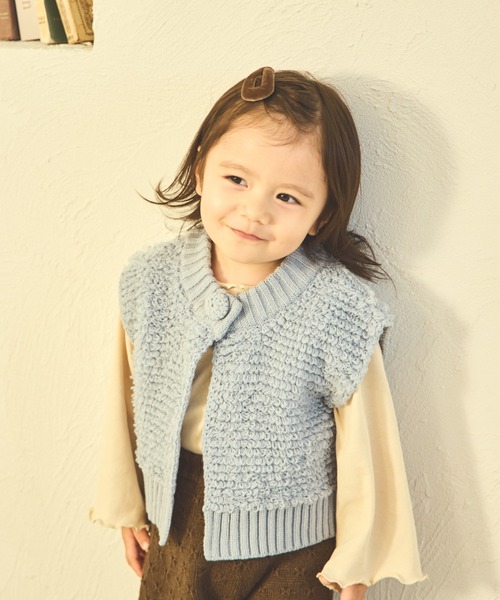 sea and shells by pairmanon(シーアンドシェルズバイペアマノン)の「【sea and shells by pairmanon】ループニット ベスト(その他ベビーウェア・キッズ・ブラウン/アイボリー/ブルー・90/110/100/80)」の3枚目の写真