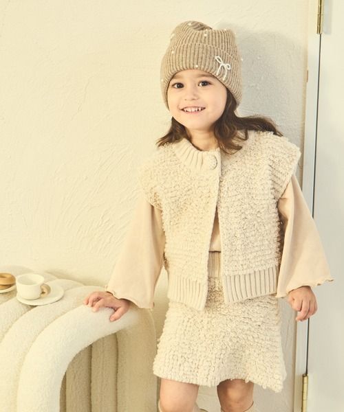 sea and shells by pairmanon(シーアンドシェルズバイペアマノン)の「【sea and shells by pairmanon】ループニット ベスト(その他ベビーウェア・キッズ・ブラウン/アイボリー/ブルー・90/110/100/80)」の4枚目の写真