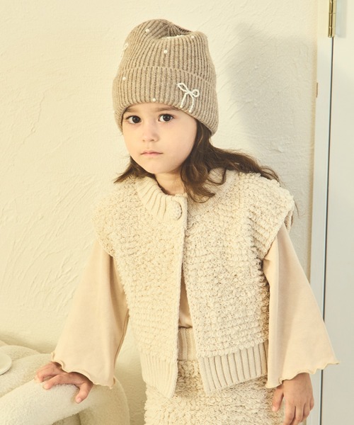 sea and shells by pairmanon(シーアンドシェルズバイペアマノン)の「【sea and shells by pairmanon】ループニット ベスト(その他ベビーウェア・キッズ・ブラウン/アイボリー/ブルー・90/110/100/80)」の9枚目の写真