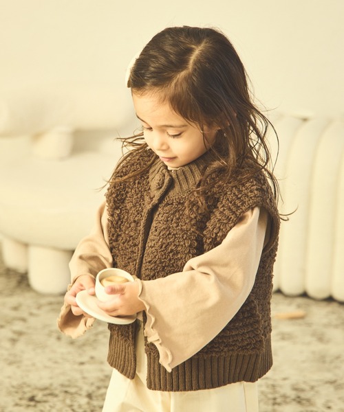 sea and shells by pairmanon(シーアンドシェルズバイペアマノン)の「【sea and shells by pairmanon】ループニット ベスト(その他ベビーウェア・キッズ・ブラウン/アイボリー/ブルー・90/110/100/80)」の15枚目の写真