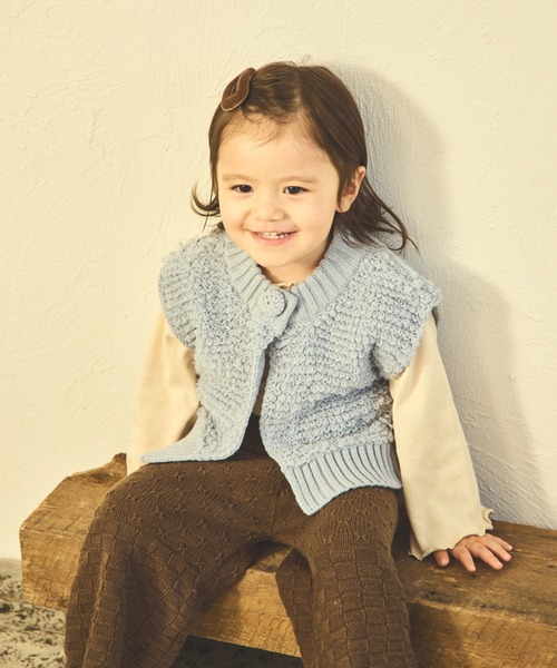 sea and shells by pairmanon(シーアンドシェルズバイペアマノン)の「【sea and shells by pairmanon】ループニット ベスト(その他ベビーウェア・キッズ・ブラウン/アイボリー/ブルー・90/110/100/80)」の16枚目の写真