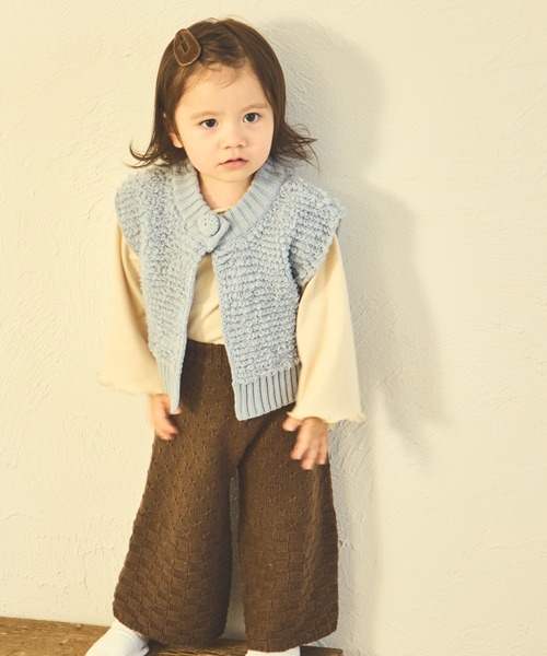 sea and shells by pairmanon(シーアンドシェルズバイペアマノン)の「【sea and shells by pairmanon】ループニット ベスト(その他ベビーウェア・キッズ・ブラウン/アイボリー/ブルー・90/110/100/80)」の17枚目の写真