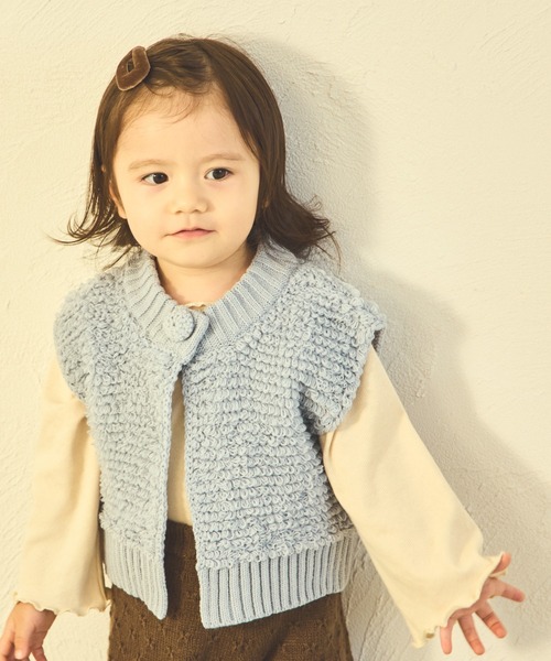 sea and shells by pairmanon(シーアンドシェルズバイペアマノン)の「【sea and shells by pairmanon】ループニット ベスト(その他ベビーウェア・キッズ・ブラウン/アイボリー/ブルー・90/110/100/80)」の19枚目の写真