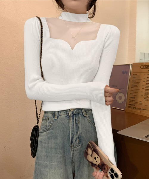 Miniministore(ミニミニストア)の「ニットトップス プチハイネックレディース(ニット/セーター・レディース・ブラック/ベージュ/ホワイト/アイボリー・FREE)」の2枚目の写真