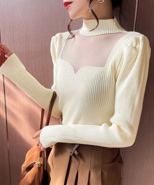Miniministore(ミニミニストア)の「ニットトップス プチハイネックレディース(ニット/セーター・レディース・ブラック/ベージュ/ホワイト/アイボリー・FREE)」の17枚目の写真