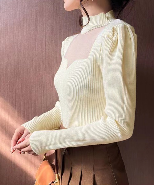 Miniministore(ミニミニストア)の「ニットトップス プチハイネックレディース(ニット/セーター・レディース・ブラック/ベージュ/ホワイト/アイボリー・FREE)」の18枚目の写真