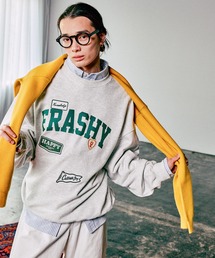 アソートワッペン刺繍/カレッジプリント裏毛スウェット