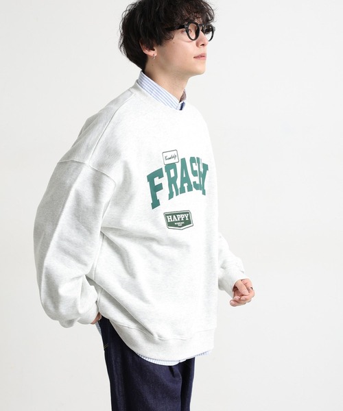 RAGEBLUE(レイジブルー)の「アソートワッペン刺繍/カレッジプリント裏毛スウェット(Tシャツ/カットソー・メンズ・ネイビー/ピンク/ホワイト/ブラック・MEDIUM/LARGE)」の7枚目の写真