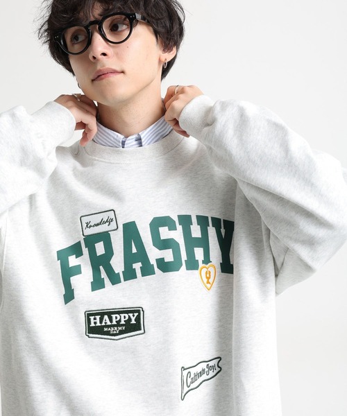 RAGEBLUE(レイジブルー)の「アソートワッペン刺繍/カレッジプリント裏毛スウェット(Tシャツ/カットソー・メンズ・ネイビー/ピンク/ホワイト/ブラック・MEDIUM/LARGE)」の9枚目の写真