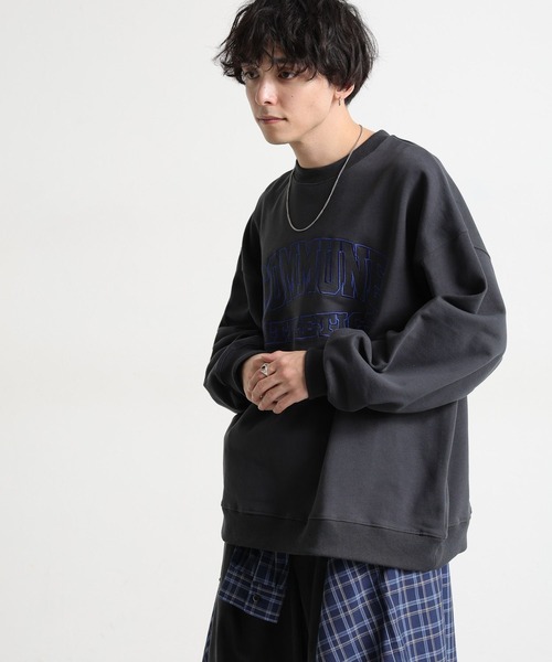 RAGEBLUE(レイジブルー)の「アソートワッペン刺繍/カレッジプリント裏毛スウェット(Tシャツ/カットソー・メンズ・ネイビー/ピンク/ホワイト/ブラック・MEDIUM/LARGE)」の12枚目の写真